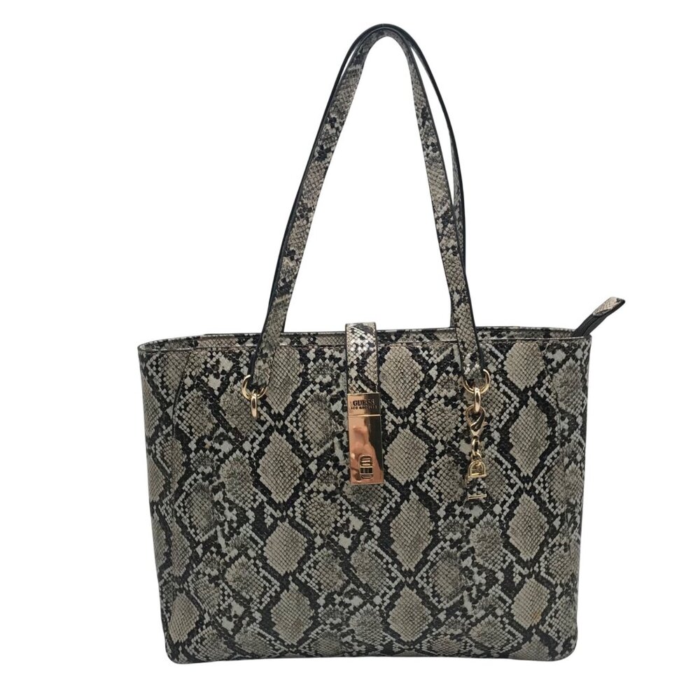 Guess Snakeskin Faux Leather Salinge Tote Bag